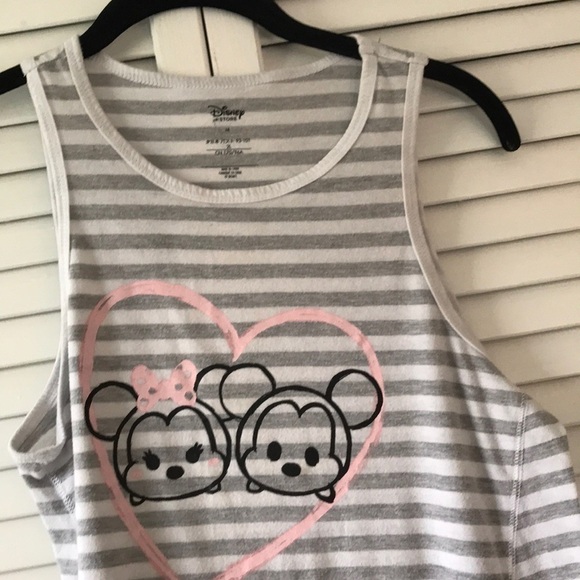 Disney Grey & White Striped Tank - Picture 1 of 9